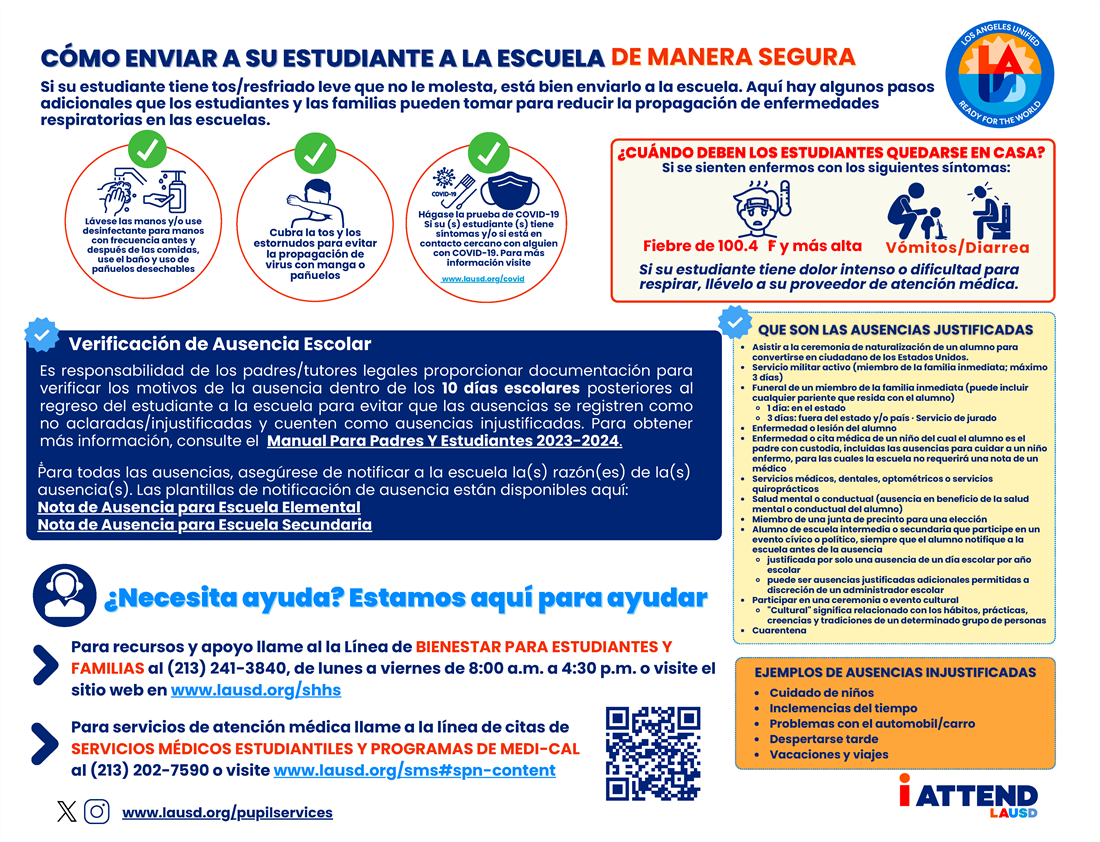 How to safely send your student to school | Cómo enviar a su estudiante a la escuela de manera segura